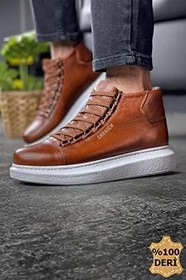 Resim ZRC258 Hakiki Deri Premium Kışlık Su Geçirmez Erkek Bot Taba 