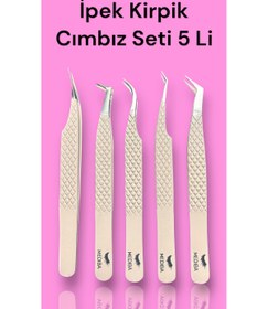 Resim MEDIBA Ipek Kirpik Full Cımbız Seti 6lı Fiber Uç Tüm Kirpik Işlemleri Için Ipek Kirpik Cımbız 