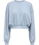 Resim ONLBELLA L/S CROP O-NECK Mavi Kadın Sweatshirt Only