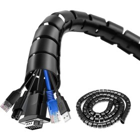 Resim Ropcomp Spiral Kablo Kanalı Kablo Düzenleyici Toplayıcı Tutucu 1.5m – 28MM (Siyah) 