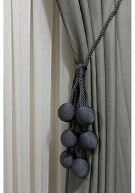 Resim Ege'nin Atölyesinden Braçöl 6 Top Korniş Bağlama , Perde Süsü , Fon Bağı Antrasit 