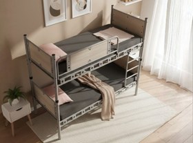 Resim Argimo Elegan Genç Çocuk Odası Ahşap Başlıklı Metal Ranza ve Karyola - 90x190 / Cappuccino 