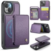 Resim İphone Uyumlu 15 Plus İçin Kılıf Rfıd Engelleme Çıkarılabilir Cüzdan 2'si 1 Arada İşlevsellik Stand Fonksiyonu Mıknatıslı 