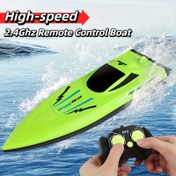 Resim 1:63 Elektrikli hız botu oyuncakları, simülasyon çift vidalı yüksek beygir gücü, 2.4G uzaktan kumandalı tekne, AA piller ile çalışır, şık kutulu, Çocuk Bayramı ve Noel için mükemmel hediye! 