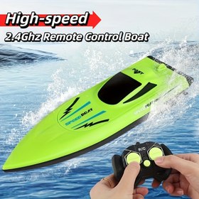 Resim 1:63 Elektrikli hız botu oyuncakları, simülasyon çift vidalı yüksek beygir gücü, 2.4G uzaktan kumandalı tekne, AA piller ile çalışır, şık kutulu, Çocuk Bayramı ve Noel için mükemmel hediye! 