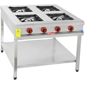 Resim Himaksan Endüstriyel 90 X 90 Cm Doğalgazlıtaban Raflı 4 Gözlü Ocak 