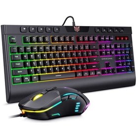 Resim Kilifone - Oyuncu Klavye Mouse Seti Onikuma G21 Rgb Oyuncu Klavye Mouse Seti - Siyah - T17096 