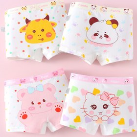Resim 4 adet Kız Boxer Külotu Sevimli Karikatür Hayvan Baskılı - Yumuşak Esnek Kumaş, Normal Kalıp, Tüm Mevsim Konforu, Beyaz Renkli Hayvan Desenleri (Ayı, Tavşan, Panda, Kedi) - Gençler İçin Rahat İç Çamaşırı, Gençler İçin İç Çamaşırı, Eğlenceli Gençler Giyim, Rahat Gençler Giyim, Kız İç Çamaşırı, Kız İç Çamaşırı, Kız İç Çamaşırı, Kız İç Çamaşırı 