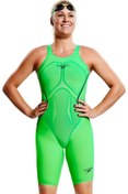 Resim SPEEDO Lzr Racer X Sırtı Açık Kadın Yarış Mayosu - Yeşil/Mor 