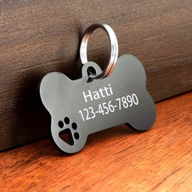 Resim Özel Paslanmaz Köpek Etiketleri, Kazınmış İsim ve Telefon Numarası, Uzun süre temizlenir, Köpeğe ve İseme uygun 
