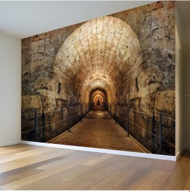 Resim Ahşap Köprü Ve Taş Tünel Koridor Duvar Posteri 