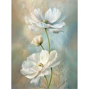Resim Beyaz Büyük Şakayık Çiçeği Temalı 5D Elmas Boyama Kiti, Akrilik Elmaslar ve Yuvarlak Elmas Sanatı ile Ev Dekoru için DIY, 29.97 cm x 40.13 cm Ölçülerinde, Çeşitli Duvar Süslemeleri ve Masaüstü Görüntüleri için Uygundur. 