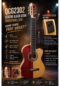 Resim Valares Qcg2302c Elektro Klasik Gitar 39 İnç 4/4 Kesik Kasa 4 Bant Ekolayzerli Sahne Ve Amfi Uyumlu Çift Renk 