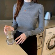 Resim Kadınlar için Şık Yüksek Boyunlu Uzun Kollu Kazak - Dar Kalan Düz Renkli Sonbahar & Kış Sıcacık Çekmece, Soft Baloncuğa Örgülü Soğuk Hava Üstlüğü, İşten Partiye Her Tarza (Elde yıkanabilir) Ofis, Davet ve Günlük Şıklığa İdeal Siyah, Gri Lacivert, Kadınlar İçin Kazaklar,Kadın Kazakları,Kadınlar İçin Örme Üstler,Kadınlar İçin Sonbahar Kazaklar 