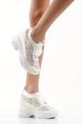 Resim mermaid shoes Kadın Isme Özel Dolgu Taban Gelinlik Ayakkabı 
