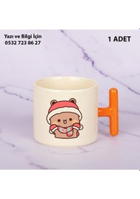 Resim Dudu Ve Bubu Yılbaşı Yeni Yıl Tasarımlı Kişiye Özel İsimli T Kupa Bardak Sevgiliye Hediye Turuncu 