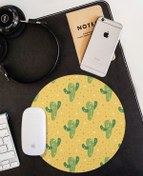 Resim WuW Kaktüs Desenli Yuvarlak Kaymaz Taban Mouse Pad 