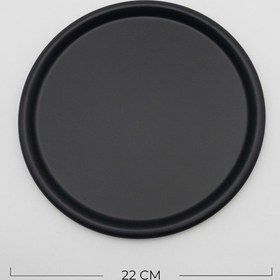 Resim 6'lı Siyah Yuvarlak Çay Ve Kahve Sunum Tepsisi 22 CM 