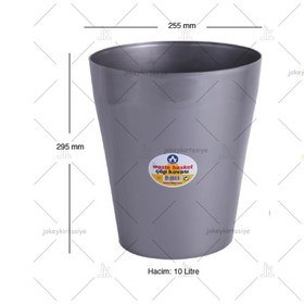 Resim Sıkıştırmalı Waste basket Çöp Kutusu 10 litre, Çöp kovası (GRİ) 