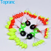 Resim Topranc 7-Yıldız Oval Mini Olta Flotörleri, Sabit Flotör ile Dairesel Halka, Şarj Edilmemiş PC Malzeme, Erkekler İçin İdeal - Çoklu Boyutlar (XL, L, M, S) 