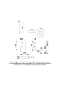 Resim Fause Fau106T-B Tam Ankastre Tetra Tavandan Duş Seti Siyah 