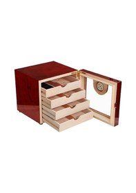 Resim Falconetti 4 Katlı Kırmızı Camlı Humidor Puro Kutusu Rc13 