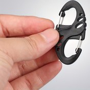 Resim Kompakt Taktik Çift S-Kanca Anahtarlık - Hafif, Dayanıklı Plastik/Metal Karabina Klipsi Sırt Çantaları, Dış Mekan Ekipmanları, Kamp ve Ev Depolama, Çanta Düzenleme için | Ergonomik Tutma Klipsi | Çok Yönlü Bağlantı 