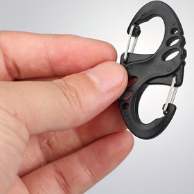 Resim Kompakt Taktik Çift S-Kanca Anahtarlık - Hafif, Dayanıklı Plastik/Metal Karabina Klipsi Sırt Çantaları, Dış Mekan Ekipmanları, Kamp ve Ev Depolama, Çanta Düzenleme için | Ergonomik Tutma Klipsi | Çok Yönlü Bağlantı 