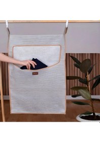 Resim Kapı Arkası Kirli Çamaşır Sepeti I Temiz Çamaşır Sepet X Gri 