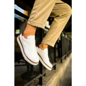 Resim Chekich CH979 - Santoni Gbt Spor Erkek Ayakkabı Beyaz/taba 