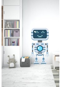 Resim MSticker Mavi-gri Robot Adam Sticker-çocuk Bebek Odası Sticker 