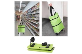 Resim Store Mania Ieg™ Alışveriş Çantası Katlanabilir Pazar Arabası Tekerlekli Pazar Arabası Katlanabilir 