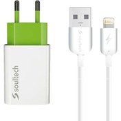 Resim Soultech 1.1 A Ev Şarj Adaptörü & Lightning Data Şarj Kablosu 