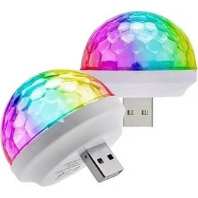 Resim Oto Motto Sese Duyarlı Araç Içi Sese Duyarlı Led Usb Lamba Disko Işıkları Disco Topu 