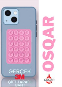 Resim Osqar Telefon Tutucu Ahtapot Vantuz Beyaz Renk Gerçek 3m Yapışkanlı Pembe 