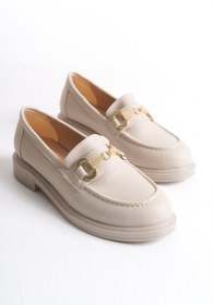 Resim Shoesers Kadın Özel Tasarım Kalın Tabanlı Gold Tokalı Günlük Loafer Oxford Ayakkabı 