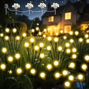Resim 4 adet, 32LED Güneş Bahçe Çim Süs Işıkları, Dış Mekan Titrekme Işıkları, 8 Aydınlatma Modu, Rüzgar Duyarlı -IPX4 Peri Işıkları, Bahçeler, Avlular, Yollar, Çimler, Peyzaj Aydınlatması, Patio Dekoru için Uygun 