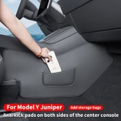 Resim For Tesla ModelY juniper 25. Yıldönümü Edisyonu için - Şık Siyah Suni Deri Kafa Pedleri, Kaymaz Sünger, Leke Tutmayan ve Kolay Temizlenebilir Tasarım, Ön Merkez Konsol Koruma için 2 Adet, Araç İçi Yükseltme, Modern Araç Aksesuarı, Dayanıklı Araç Parçası 