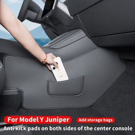 Resim For Tesla ModelY juniper 25. Yıldönümü Edisyonu için - Şık Siyah Suni Deri Kafa Pedleri, Kaymaz Sünger, Leke Tutmayan ve Kolay Temizlenebilir Tasarım, Ön Merkez Konsol Koruma için 2 Adet, Araç İçi Yükseltme, Modern Araç Aksesuarı, Dayanıklı Araç Parçası 
