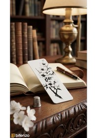 Resim Bahar Dalı Ve Çiçek Motifli Kabartma Dokulu Kitap Ayracı - Minimalist Beyaz Estetik Kitap Aksesuarı 