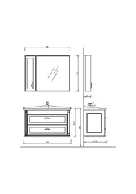 Resim Denko Albatros 100 Cm Mdf Gri Banyo Dolabı Takımı Gri 