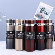 Resim 1 Adet Vakum Yalıtımlı Büyük Kapasiteli Outdoor Su Şişesi, 24S Sıcak & 48S Soğuk Sızdırmaz Termos Sap ve Boyun Askısı ile Kampçılık Bisiklet Yürüyüş Günlük Kullanım için BPA'sız PVC'siz Parlak Bitişli, Kamp Ekipmanı, Macera Aksesuarları, Şık Tasarım, Dayanıklı İzolasyon, Pvc'siz Malzeme 