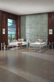 Resim Unimet Armas Genç Çocuk Yatak Odası Metal Ranza Ve Karyola 90x200 Beyaz (AHŞAP LATALI) 