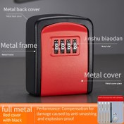 Resim 1 adet Tam Metal Anahtar Kasası, Hırsızlık Karşıtı, Su Geçirmez, Paslanmaz, Düşmeye Karşı Dirençli, Ev ve İnşaat Alanları İçin Uygun, Güvenli Şifreli Kilit Kutusu, İnşaat Alanı Güvenliği|Güvenli Kilit Kutusu|Dayanıklı Metal Kutu 