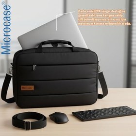 Resim Microcase Macbook Air 13 inch M4 2025 ile Uyumlu Notebook Macbook Evrak Çantası Siyah AL5496 