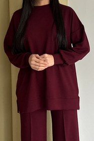 Resim adba style Kadın Modal Penye Oversize Tesettür Tunik Takım 4028 