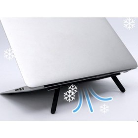 Resim 2 Kademeli Katlanabilir Ve Yapışkanlı Laptop Standı Siyah Cm-438 