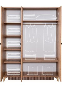 Resim Atlantik Genç Odası Takımı - Dolap, Karyola, Şifonyer, Komodin- (422638058) Ceviz 