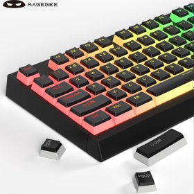 Resim 130 Tuşlu MageGee Pudding Keycaps - Çift Atışlı PBT Şeffaf RGB Aydınlatmalı, OEM Yükseklikli Mekanik Klavye Yükseltme Oyun & Ofis İçin, Canlı Renk Özelleştirme ile Tam Uyum, Oyun Klavyesi Aksesuarları, Canlı Renk Özelleştirmeli Çift Atışlı Tuş Kapakları 