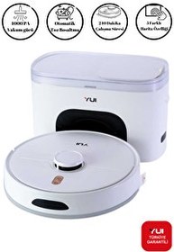 Resim Yui RS16 Pro Akıllı Robot Vacuum & Mop Süpürge Otomatik Toz Boşaltma Beyaz 